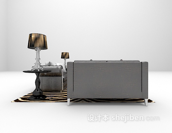 欧式风格欧式沙发椅子组合3d模型下载