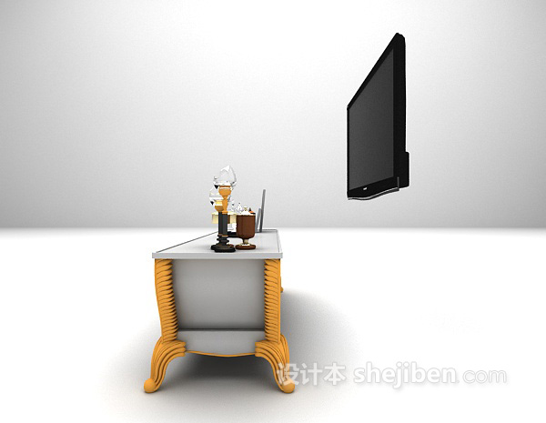 设计本欧式风格电视柜3d模型下载