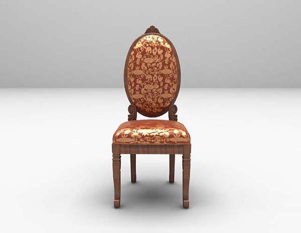 设计本棕色欧式家居椅3d模型下载