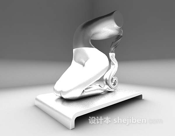 现代风格白色雕塑品3d模型下载