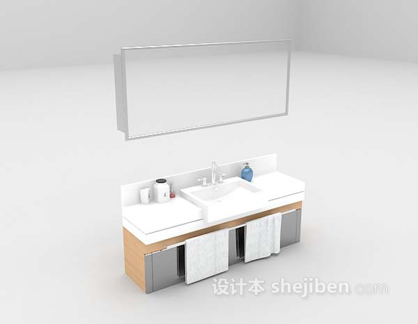 现代风格洗面池3d模型下载