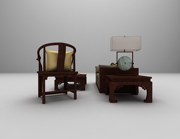 设计本木质沙发3d模型下载