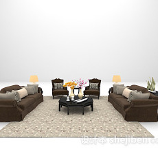 家庭组合沙发3d模型下载