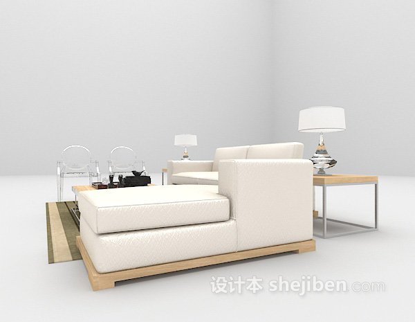 免费简欧风格组合沙发欣赏3d模型下载