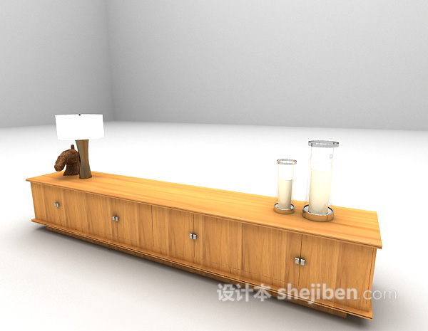 设计本欧式木质电视柜3d模型下载