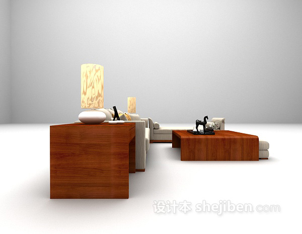 设计本田园系组合沙发3d模型下载