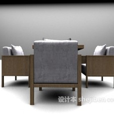 欧式简约桌椅推荐3d模型下载