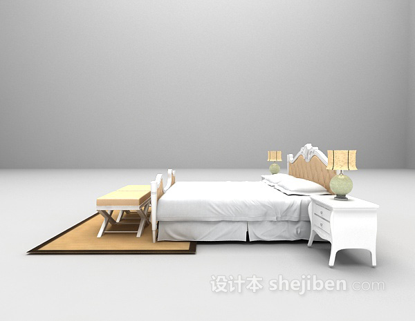 设计本欧式床具3d模型下载
