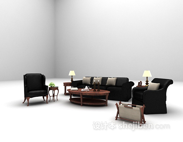 免费欧式皮质沙发大全3d模型下载