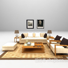 现代客厅沙发3d模型下载