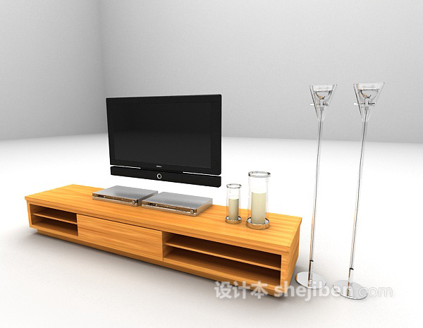 设计本木质电视柜max3d模型下载