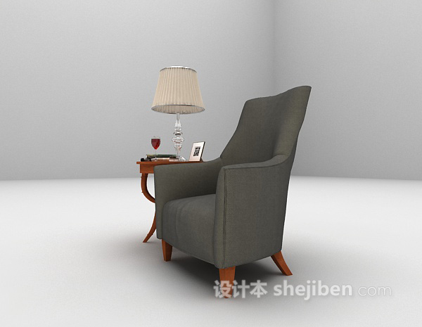 免费欧式单人沙发3d模型下载