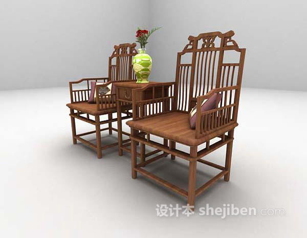 设计本中式桌椅max3d模型下载