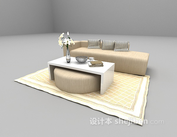 设计本多人沙发组合3d模型下载