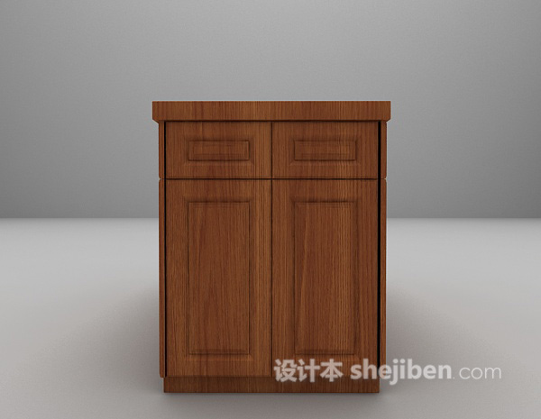 设计本现代棕色玄关厅柜max3d模型下载