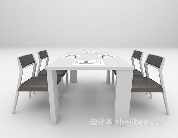 设计本简约桌椅3d模型下载