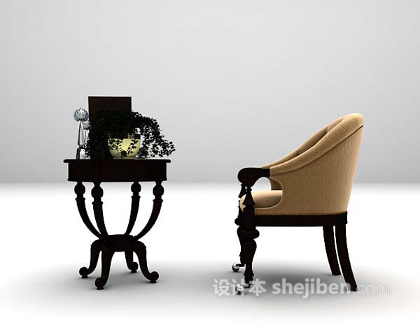 欧式风格欧式桌椅组合推荐3d模型下载