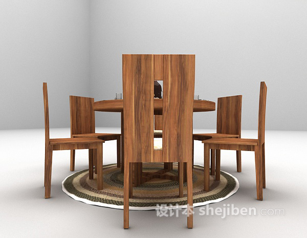 免费小圆餐桌3d模型下载