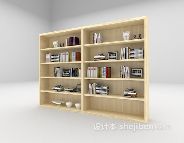 免费书柜3d模型下载