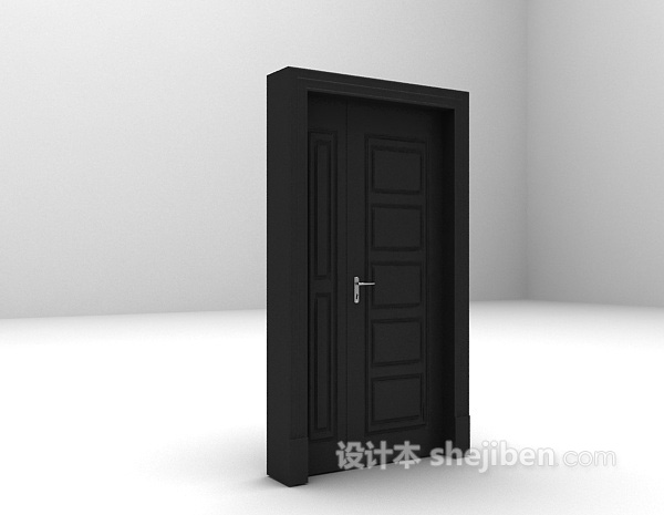 免费黑色木质门推荐3d模型下载