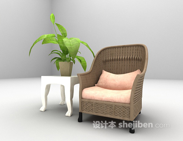 免费单人沙发3d模型下载