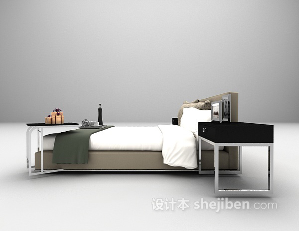 设计本现代床欣赏3d模型下载