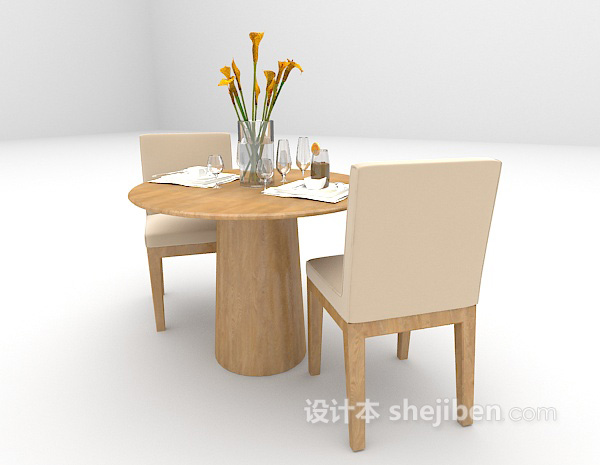 免费休闲桌椅组合3d模型下载