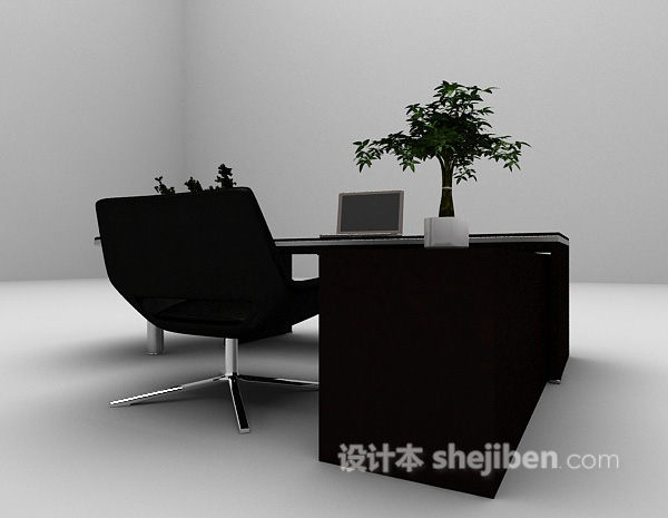 免费2015棕色办公桌3d模型下载