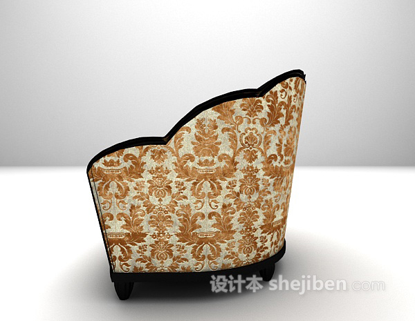 设计本欧式古典花纹沙发3d模型下载