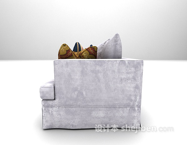 设计本灰色双人沙发推荐3d模型下载