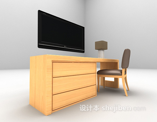 现代风格木质电视柜免费3d模型下载