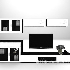 白色欧式电视柜推荐3d模型下载
