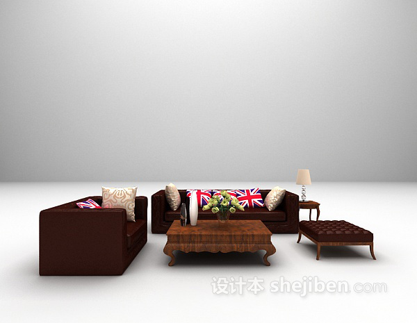 皮质沙发欣赏3d模型下载