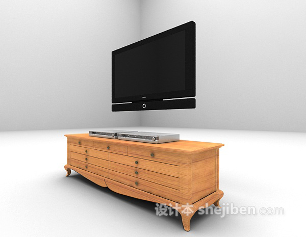现代风格简易风格电视柜3d模型下载