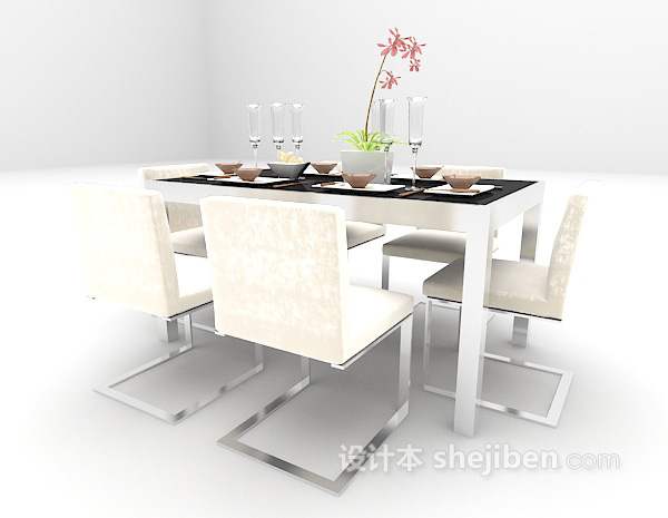 免费现代餐桌免费3d模型下载