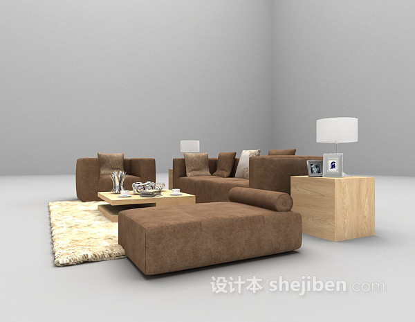 免费现代风格矮沙发max3d模型下载
