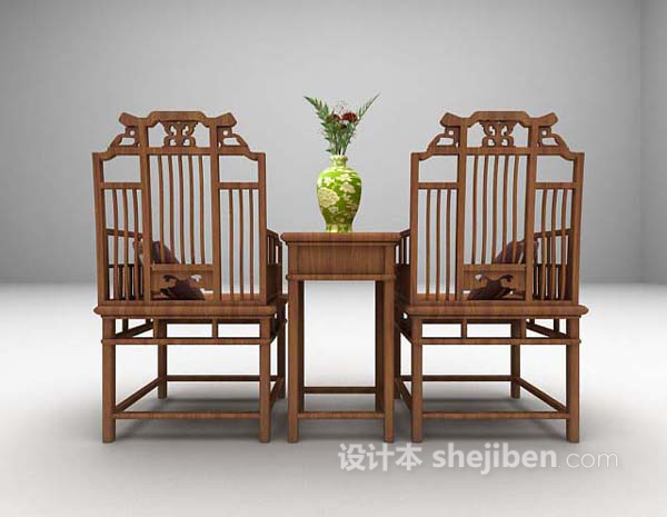 中式风格中式桌椅max3d模型下载