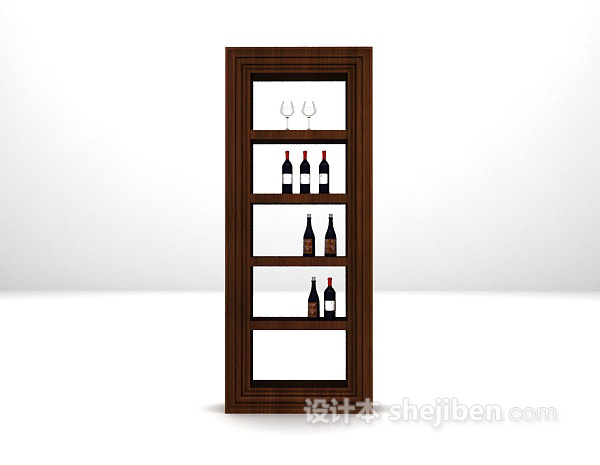 欧式风格木质酒柜推荐3d模型下载