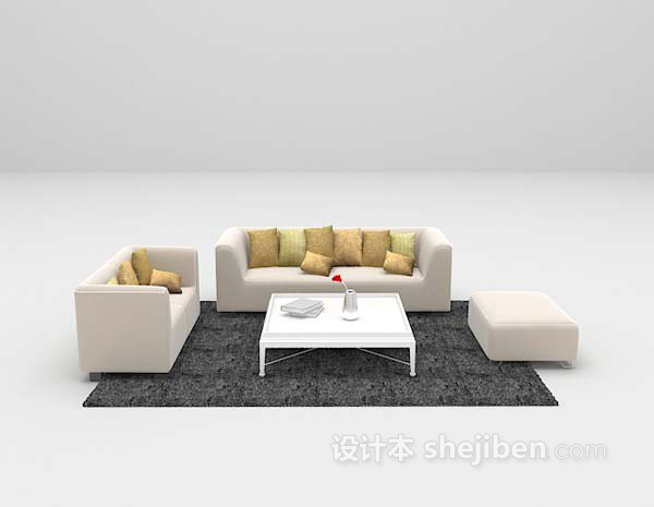 设计本简易沙发组合3d模型下载