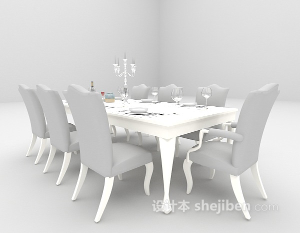 欧式风格欧式餐桌max3d模型下载