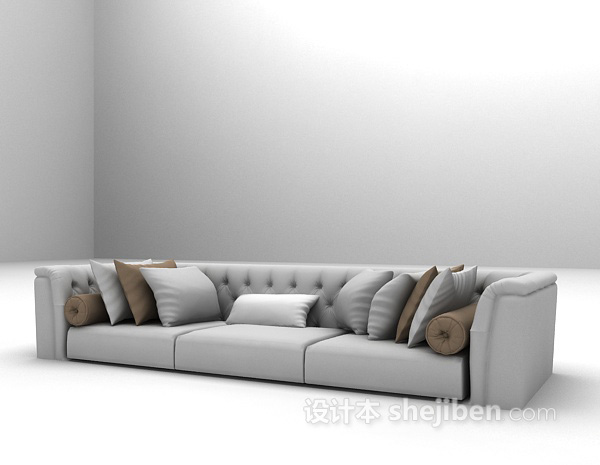 设计本现代三人沙发3d模型下载