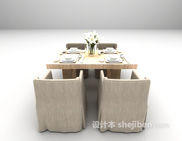 设计本简约型餐桌3d模型下载