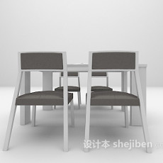 简约桌椅3d模型下载