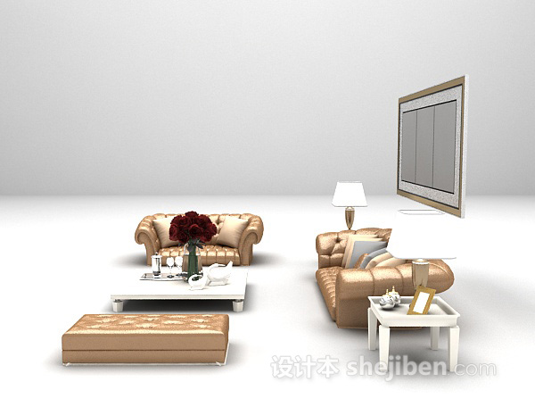 现代风格皮质组合沙发大全3d模型下载