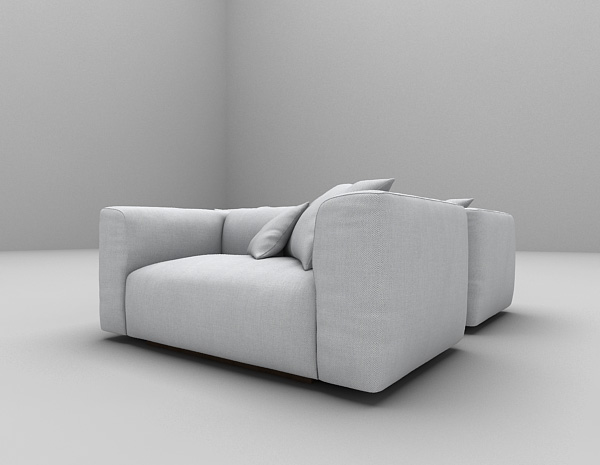 免费灰色扶手沙发3d模型下载