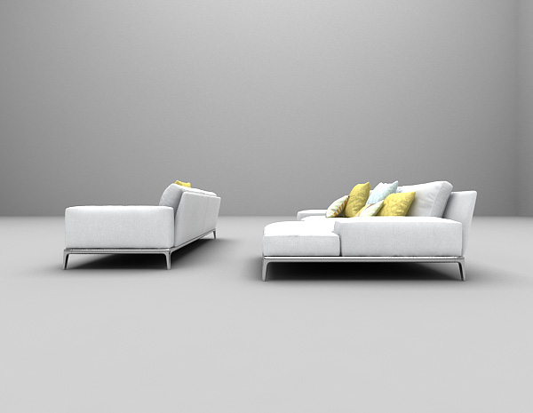 设计本白色现代沙发3d模型下载
