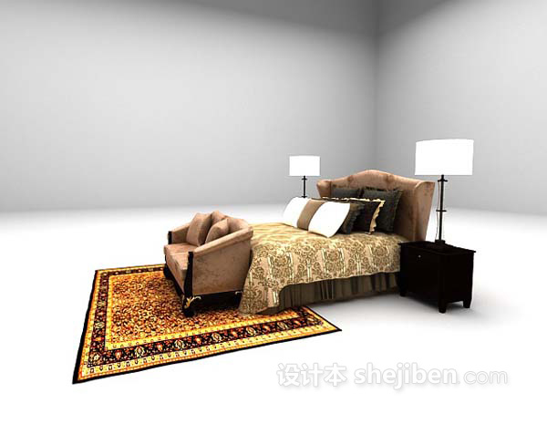 设计本沙发床组合3d模型下载