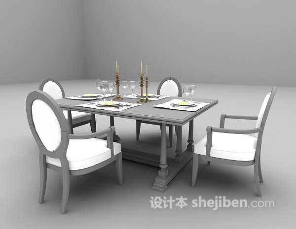 免费欧式桌椅3d模型下载