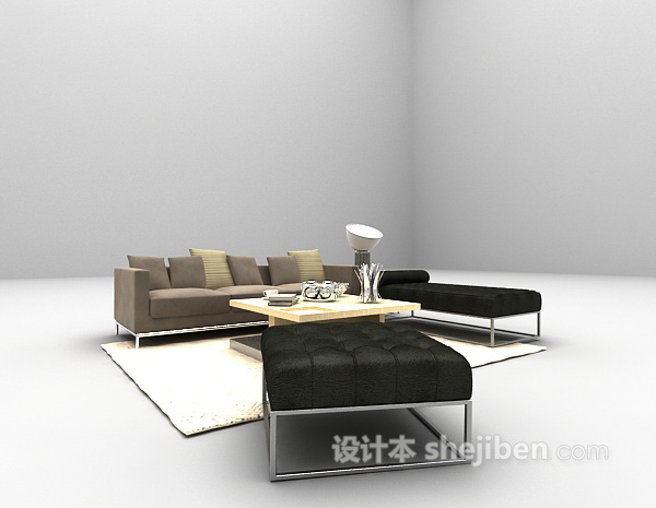 现代沙发组合模型下载