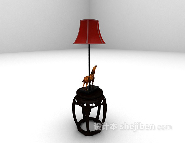 中式风格矮椅3d模型下载